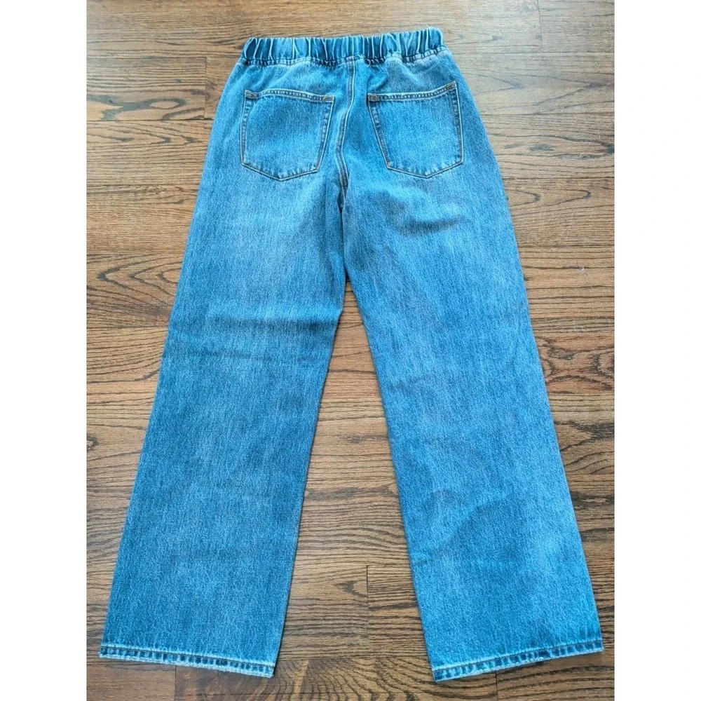 NWT One Teaspoon Roadhouse Drawstring Pull On Wide Leg Jeans Distressed Sz S - Picture 7 of 7